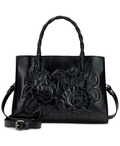 Patricia Nash Genovese Medium Leather Top Handle Bag In Black