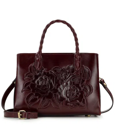 Patricia Nash Genovese Medium Leather Top Handle Bag In Red