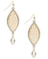 Patricia Nash Glass And Resin Stone Matte Gold-tone And Rhodium Marquise Drop Earrings In Gold