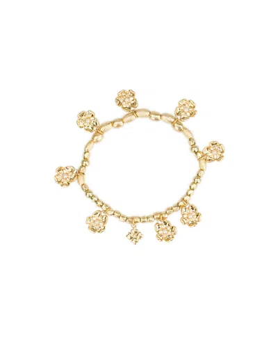 Patricia Nash Gold-tone Beaded Charm Stretch Bracelet