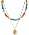 Patricia Nash Gold-tone Bee Multicolor Beaded Convertible Layered Pendant Necklace, 17" + 3" Extender In Antique Gold