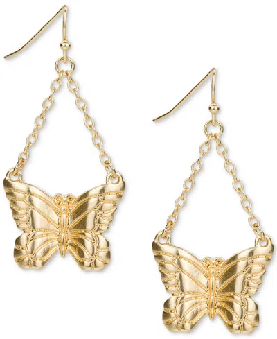 Patricia Nash Gold-tone Butterfly Chain Drop Earrings