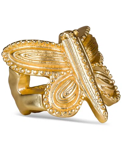 Patricia Nash Gold-tone Butterfly Statement Stretch Ring In Egyptian Gold