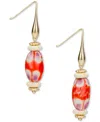 Patricia Nash Gold-tone Mixed Bead Drop Earrings