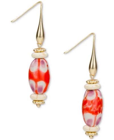 Patricia Nash Gold-tone Mixed Bead Drop Earrings
