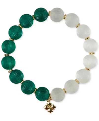 Patricia Nash Gold-tone Mixed Color Bead Stretch Bracelet In Multi