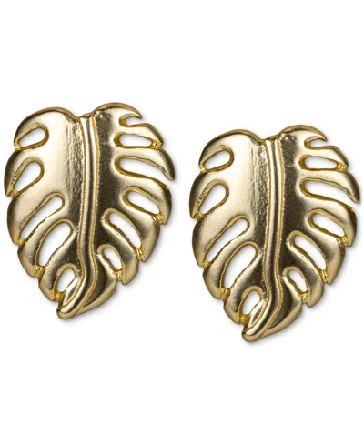 Patricia Nash Gold-tone Palm Leaf Button Earrings In Egyptian G