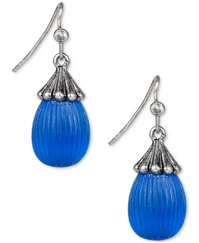 Patricia Nash Gold-tone Pave & Color Bead Drop Earrings In Burnished