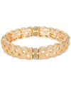 Patricia Nash Gold-tone Pave Fireball Rope Stretch Bracelet In Matte Gold