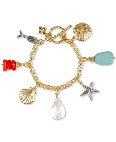 Patricia Nash Gold-tone Seashore Charm Toggle Bracelet In Egyp Gold