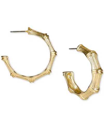 Patricia Nash Gold-tone Small Bamboo-style C-hoop Earrings, 1" In Egyptian G