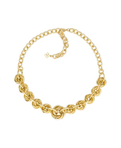 Patricia Nash Gold-plated Twisted Knot Link Necklace In Green