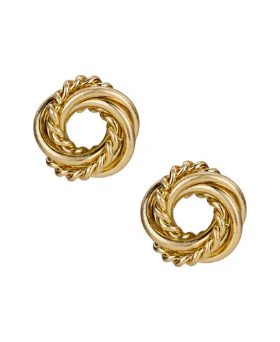 Patricia Nash Gold-plated Twisted Knot Mini Button Earrings In Green