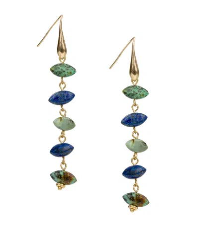 Patricia Nash Gold-tone Plated 5 Stone Drop Earrings