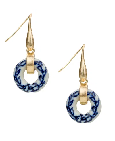 Patricia Nash Gold-tone Plated Circle Drop Earrings