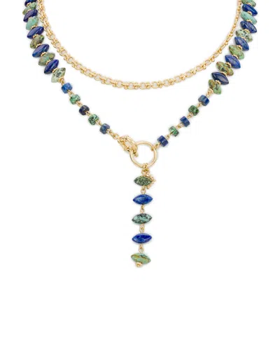 Patricia Nash Gold-tone Plated Convertible Necklace In Blue
