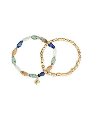 Patricia Nash Gold-tone Plated Fish Bead Stretch Bracelet