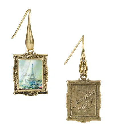 Patricia Nash Gold-tone Plated Portriat Drop Earrings