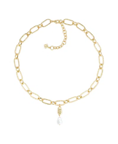 Patricia Nash Hammered Ring Collection Open Link Y Necklace In Gold