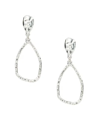 Patricia Nash Hammered Ring Collection Tear Drop Earrings In Silver