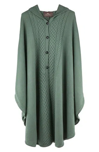 Patricia Nash Hooded Button Front Cape In Green