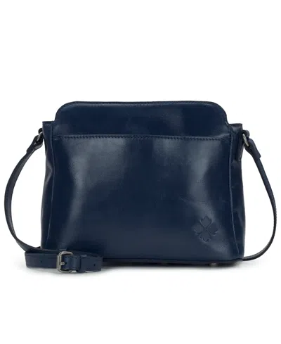 Patricia Nash Ithaca Small Leather Crossbody Bag In Blue