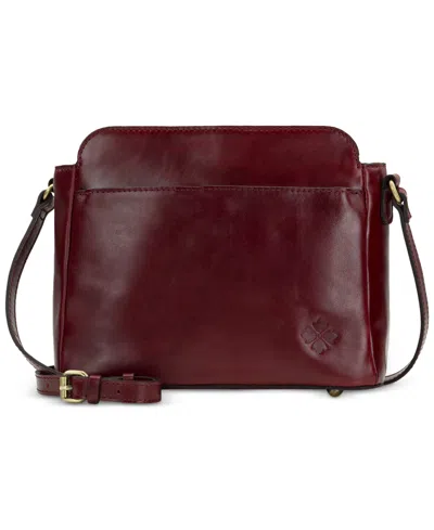 Patricia Nash Ithaca Small Leather Crossbody Bag In Burgundy