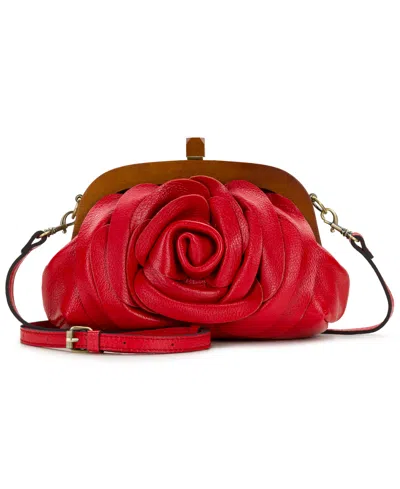 Patricia Nash Joelle Leather Wooden Frame Small Crossbody Bag In Pink