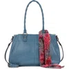Patricia Nash Karla Leather Satchel In Blue