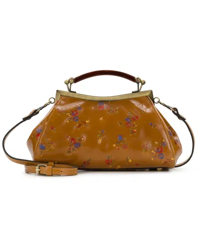 Patricia Nash Kelmscott Small Leather Frame Crossbody Bag In Light Tan