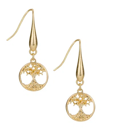 Patricia Nash Key To My Heart Collection Tree Drop Earrings In Gold
