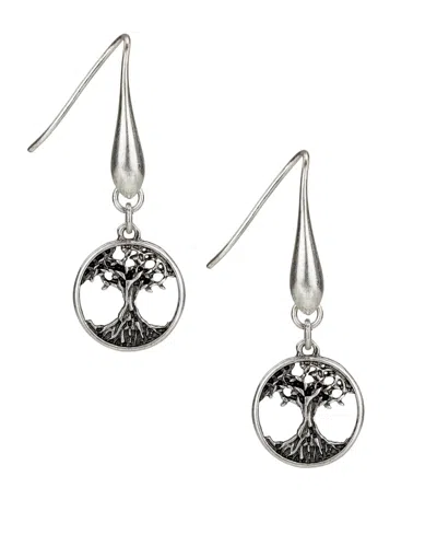 Patricia Nash Key To My Heart Collection Tree Drop Earrings In Silver