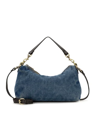 Patricia Nash Kolena Stonewashed Denim Hobo Crossbody Handbag In Blue