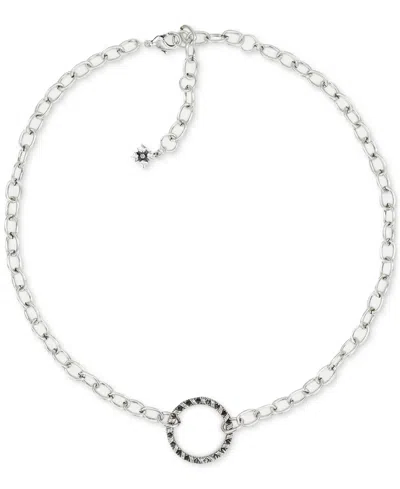 Patricia Nash Large Ring Necklace, 18" + 3" Extender In Silver