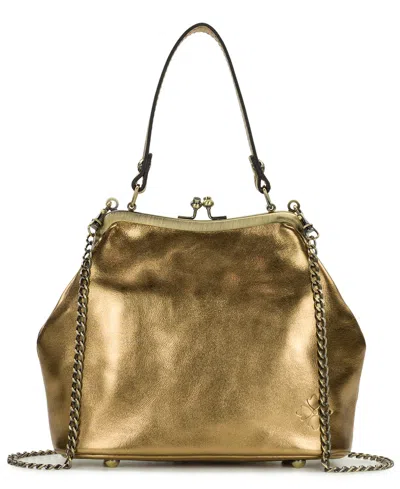 Patricia Nash Laureana Frame Chain Strap Small Satchel Handbag In Antique Bronze