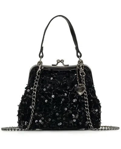 Patricia Nash Laureana Leather Chain Mini Crossbody Handbag In Black