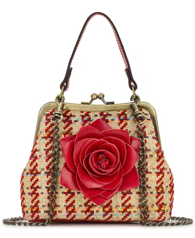 Patricia Nash Laureana Mini Raffia Kisslock Crossbody Bag In Red