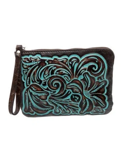 Pre-owned Patricia Nash Leather Clutch W/ Tags In Multicolor