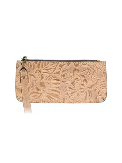 Pre-owned Patricia Nash Leather Wristlet In Tan
