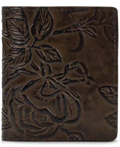 Patricia Nash Linette Bark Leaves Snap Wallet In Brown
