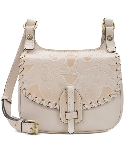 Patricia Nash Linny Leather Saddle Bag In White