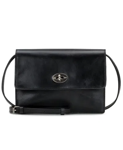 Patricia Nash Livana Small Vintage Distressed Leather Crossbody Bag In Black