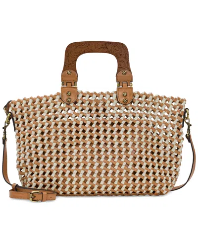 Patricia Nash Lorina Woven Leather Large Tote With Pouch In Naturale