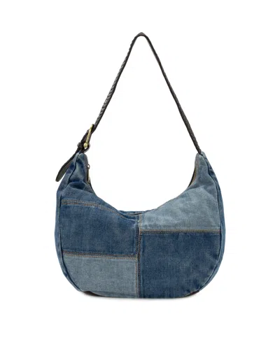 Patricia Nash Lou Denim Patchwork Hobo Handbag In Blue