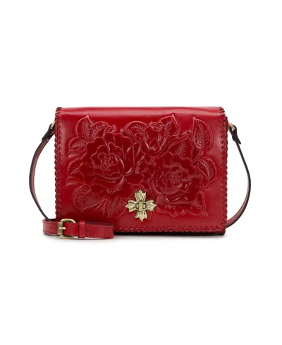 Patricia Nash Mabilia Leather Flap Crossbody In Red