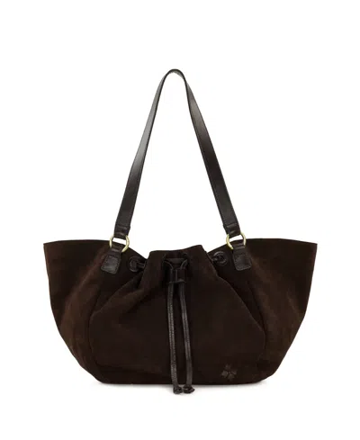 Patricia Nash Mads Drawstring Suede Small Tote Handbag In Brown
