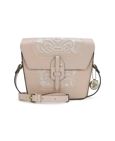 Patricia Nash Marciana Small Leather Crossbody Bag In White