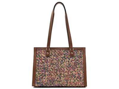 Patricia Nash Marena Woven Satchel Satchel Handbags French Hydrangeas: One Size In Brown