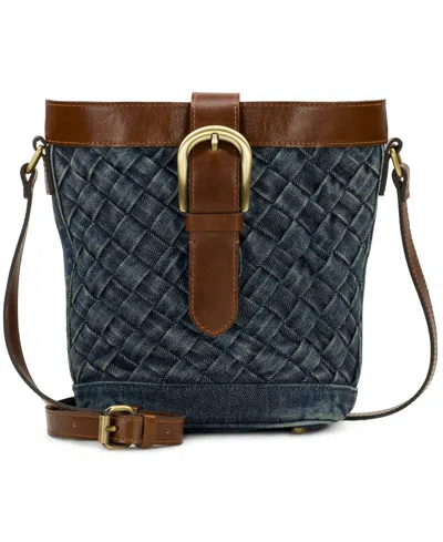 Patricia Nash Margaux Mini Woven Denim Crossbody Bag In Blue