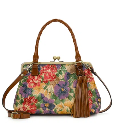 Patricia Nash Marie Frame Painted French Hydrangeas Medium Handbag In Multi